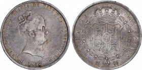 Elisabeth II (1833-1868)
20 Reales. 1837. MADRID. C.R. 26,83 grs. Pátina oscura. Escasa. MBC/MBC+. / Dark patina. Scarce and very fine/choice very fi...