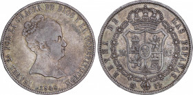 Elisabeth II (1833-1868)
20 Reales. 1848. MADRID. C.L. 26,16 grs. Pátina. MBC. / Patina. Very fine. AC-587; Cal-166. Adq. Carlos Fuster - Marzo 1988....
