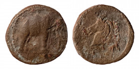 SELEUKID KINGS OF SYRIA, Seleukos I Nikator, 312-281 BC. (Bronze, 7.78 g, 20 mm), Apamea-on-the-Orontes, circa 300-281 BC. Elephant standing right. Re...