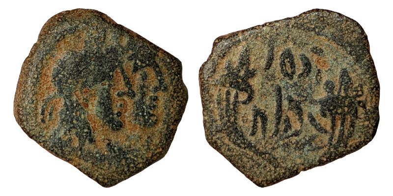 NABATAEA. Rabbel II, with Gamilat. AD 70-106. Æ (bronze, 3.19 g, 17.50 mm). Petr...