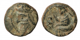 KINGS OF PARTHIA. Vologases III, circa 105-147. Tetrachalkon (Bronze, 1.58 g, 10 mm), Seleukeia on the Tigris, Diademed bust of Vologases III to left,...