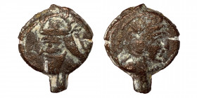 KINGS OF PARTHIA. Vologases IV, circa 147-191. Dichalkon (Bronze, 3.26 g, 17.50 mm), Seleukeia on the Tigris, SE 475 = 163/4. Diademed bust of Vologas...