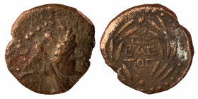 PHOENICIA, Byblus. Pseudo-autonomous issue. temp. Augustus or Nero (27 BC-AD 14 or AD 54-68). Æ (bronze, 3.73 g, 17 mm). Dated RY 14 of Augustus (18/7...