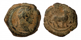 EGYPT, Alexandria. Hadrian. 117-138. Æ Dichalkon (bronze,2.34 g, 13 mm). Xoites Nome. Dated RY 11 (AD 126/127). Laureate bust right, slight drapery. R...