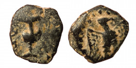 Uncertain, Circa 1-3 century. Æ (bronze 2.14g, 14 mm). Eagle to right, illegible legend around. Rev. Amphora (?), illegible legend around.
