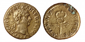 Trajan, 98-117. Semis (Orichalcum, 3.20 g 16 mm), Antioch, Seleucis and Pieria. Struck in Rome for circulation in the East, AD 98-99. ΑΥΤ ΚΑΙС ΝΕΡ ΤΡΑ...