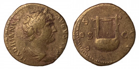 Hadrian, 117-138. As (Orichalcum, 8.11 g, 23 mm), Rome, for circulation in Syria, circa 124-125. HADRIANVS AVGVSTVS Laureate, draped and cuirassed bus...
