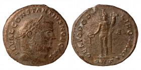 Constantius I, Chlorus, as Caesar. Antioch 293-305. Follis (bronze, 7.81 g, 28 mm). FL VAL CONSTANTIVS NOB CAES, Laureate head of Constantius right. R...