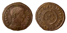 Constantine I, 307/310-337. Nummus (Bronze, 2.50 g, 19 mm), Heraclea, 324. CONSTAN-TINVS AVG Laureate head of Constantine to right. Rev. D N CONSTANTI...