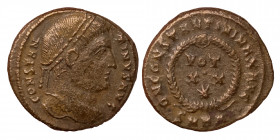 Constantine I, 307/310-337. Nummus (Bronze, 4.03 g, 19 mm), Heraclea, 324. CONSTAN-TINVS AVG Laureate head of Constantine to right. Rev. D N CONSTANTI...