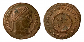 Constantine I, 307/310-337. Nummus, (bronze, 3.70 g, 19 mm) ,Thessalonica, struck 324; CONSTAN - TINVS AVG, laureate head r., Rev. D N CONSTANTINI MAX...