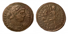 Constantine I, 307/310-337. Follis (Bronze, 2.85 g, 20 mm), Constantinople, struck 328-329. CONSTANTINVS MAX AVG Laurel and rosette-diademed, draped, ...