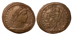 Constantine I, 307/310-337. Follis (Bronze, 3.34 g, 21 mm), Constantinople, struck 328-329. CONSTANTINVS MAX AVG Laurel and rosette-diademed, draped, ...