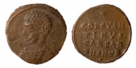 Constantine II, Caesar, 316-337. Follis (Bronze, 1.92 g, 18 mm), Antioch, struck 324-325. Laureate, draped and cuirassed bust of Constantine II facing...