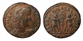Constans, 337-350. Follis (Bronze, 2.00 15 mm), Antioch, struck 335-337. CONSTANS AVG Laureate and cuirassed bust of Constans to right. Rev. GLORIA EX...