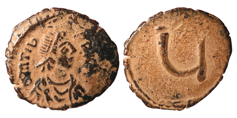 Tiberius II Constantine, 578-582. Pentanummium (Bronze, 1.60 g, 19 mm), Constant...