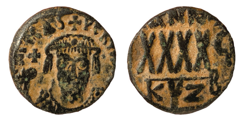 Phocas 602-610. Follis – 40 Nummi (Bronze, 4.30 g, 13.50 mm). Cyzicus, Dated RY ...