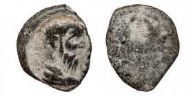 ASIA MINOR. Uncertain. 2nd-3rd centuries. Lead tesserae (Lead, 1.95 g, 16 mm). Head of bearded man to right. Rev. Blank. Very fine.