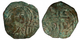 CRUSADERS. Uncertain, circa 11-12 century. Follis (bronze, 1.68 mm, 22 mm), uncertain mint (Edessa?). Nimbate and draped bust of Christ facing, holdin...