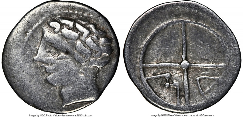 GAUL. Massalia. Ca. 1st century BC. AR obol (10mm, 0.44 gm, 12h). NGC Fine 5/5 -...