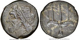 SICILY. Syracuse. Hieron II (ca. 275-215 BC). AE litra (20mm, 4h). NGC Choice VF. Head of Poseidon left, wearing taenia / ΙΕΡΩ-ΝΟΣ / Θ-Φ, trident head...