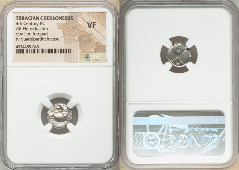 THRACE. Chersonesus. Ca. 4th century BC. AR hemidrachm (13mm). NGC VF. Persic st...