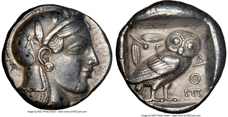ATTICA. Athens. Ca. 465-455 BC. AR tetradrachm (24mm, 17.12 gm, 4h). NGC AU 5/5 ...