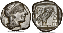 ATTICA. Athens. Ca. 440-404 BC. AR tetradrachm (25mm, 17.23 gm, 9h). NGC MS 5/5 - 3/5, brushed. Mid-mass coinage issue. Head of Athena right, wearing ...
