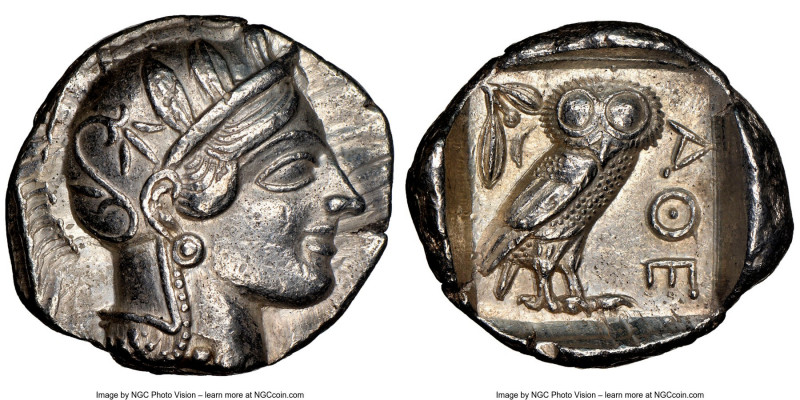 ATTICA. Athens. Ca. 440-404 BC. AR tetradrachm (27mm, 17.19 gm, 12h). NGC AU 5/5...