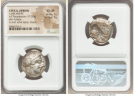 ATTICA. Athens. Ca. 440-404 BC. AR tetradrachm (25mm, 17.20 gm, 4h) NGC Choice XF 5/5 - 5/5. Mid-mass coinage issue. Head of Athena right, wearing ear...