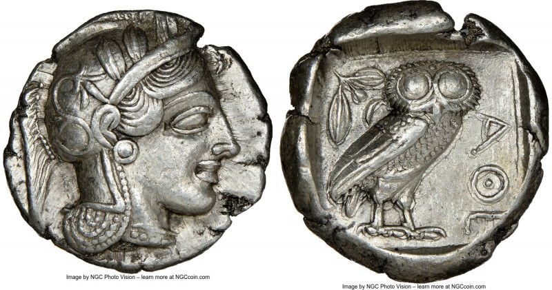 ATTICA. Athens. Ca. 440-404 BC. AR tetradrachm (26mm, 17.19 gm, 10h) NGC Choice ...