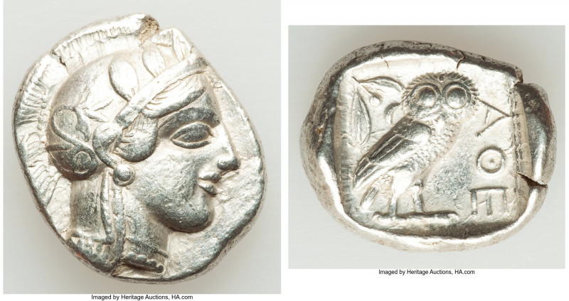 ATTICA. Athens. Ca. 440-404 BC. AR tetradrachm (27mm, 17.15 gm, 10h). VF. Mid-ma...
