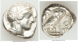 ATTICA. Athens. Ca. 440-404 BC. AR tetradrachm (25mm, 17.11 gm, 5h). XF. Mid-mass coinage issue. Head of Athena right, wearing earring, necklace, and ...