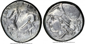 CORINTHIA, Corinth. Ca. 4th century BC. AR stater (19mm, 8.40 gm, 10h) NGC Choice VF 2/5 - 2/5. Ca. 375-300 BC. Pegasus flying left; Ϙ below / Head of...