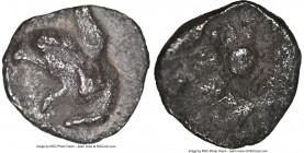 IONIA. Teos. Ca. 520-475 BC. AR tetartemorion (6mm, 0.25 gm). NGC XF 5/5 - 3/5. Head of griffin left with open beak / Quadripartite incuse square punc...