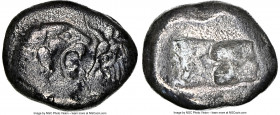LYDIAN KINGDOM. Croesus or later (ca. after 561 BC). AR half-stater or siglos (16mm, 5.04 gm). NGC Choice VF 4/5 - 2/5. Sardes. Confronted foreparts o...