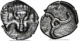 LYCIAN DYNASTS. Pericles (ca. 390-360 BC). AR third-stater (16mm, 2.75 gm, 11h). NGC MS 4/5 - 4/5. Uncertain mint. Lion scalp facing / Π↑P-EK-Λ↑ (Peri...