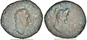 KOINON OF THESSALY. Domitian (AD 81-96), with Domitia. AE (21mm, 6.33 gm, 7h). NGC Choice Fine 4/5 - 2/5. ΔΟΜΙΤΙΑΝΟΝ ΚΑΙCΑΡΑ ΘΕCCΑΛΟΙ, laureate head o...