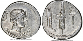 C. Norbanus (ca. 83 BC). AR denarius (18mm, 4.00 gm, 5h). NGC Choice VF 5/5 - 2/5, marks. Rome. C•NORBANVS, head of Venus right, wearing stephane, pen...