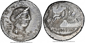 C. Annius T.f. T.n. and L. Fabius L.f. Hispaniensis (ca. 82-81 BC). AR denarius (20mm, 3.82gm, 8h). NGC Choice AU 4/5 - 3/5, light scratches. Rome, •C...