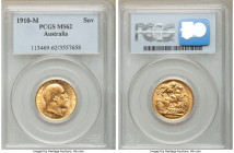 Edward VII gold Sovereign 1910-M MS62 PCGS, Melbourne mint, KM15. AGW 0.2355 oz. 

HID09801242017

© 2020 Heritage Auctions | All Rights Reserved