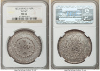 Pedro I 960 Reis 1823-R MS63 NGC, Rio de Janeiro mint, KM368.1. "SIGNO" above crown. Choice Mint State with much mint bloom and thus very desirable fo...
