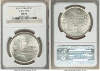 Republic "ABC" Peso 1934 MS63 NGC, Philadelphia mint, KM22. Opaque dover-gray toned with light peach toning. 

HID09801242017

© 2020 Heritage Auc...