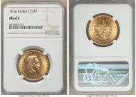 Republic gold 10 Pesos 1916 MS61 NGC, Philadelphia mint, KM20. AGW 0.4837 oz. 

HID09801242017

© 2020 Heritage Auctions | All Rights Reserved