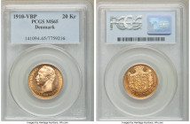 Frederick VIII gold 20 Kroner 1910 (h)-VBP MS65 PCGS, Copenhagen mint, KM810. AGW 0.2593 oz. 

HID09801242017

© 2020 Heritage Auctions | All Righ...