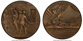 Wilhelm II bronze "The Sinking of the S.S. Lusitania" Medal 1915-Dated MS62 Brown PCGS, Kienast-156. Second type MAI, plain edge. 56mm. By Karl Goetz....
