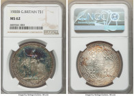 Victoria Trade Dollar 1900-B MS62 NGC, Bombay mint, KM-T5. Violet, blue, orange and gold toned. 

HID09801242017

© 2020 Heritage Auctions | All R...