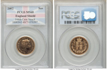 Elizabeth II gold Sovereign 2002 MS68 PCGS, KM1026. England Shield tag noting 144th coin struck. AGW 0.2355 oz. 

HID09801242017

© 2020 Heritage ...