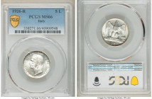 Vittorio Emanuele III 5 Lire 1926-R MS66 PCGS, Rome mint, KM671. 

HID09801242017

© 2020 Heritage Auctions | All Rights Reserved