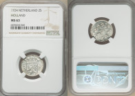 Holland. Provincial 2 Stuivers 1724 MS63 NGC, KM48. Radiant mint bloom with luster and no toning. 

HID09801242017

© 2020 Heritage Auctions | All...
